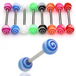 316l stainless steel Tongue Barbells with collection uv balls, straight barbell, tongue rings,body p