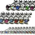 316l stainless steel Tongue Barbells with cz stone, straight barbell, tongue rings,body piercing jew