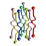 316l stainless steel spiral Tongue Barbells, straight barbell, tongue rings,body piercing jewelry