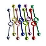 316l stainless steel spiral Tongue Barbells, straight barbell, tongue rings,body piercing jewelry