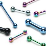 Titanium 316l stainless steel Tongue Barbells, straight barbell, tongue rings,body piercing jewelry