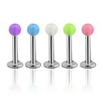316l stainless steel labret with uv balls,body piercing jewelry,fashion jewelry,lip rings,labret pie