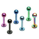 Anodized 316l stainless steel labret with balls,body piercing jewelry,fashion jewelry,lip rings,labr