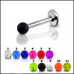 316l stainless steel labret with uv balls,body piercing jewelry,fashion jewelry,lip rings,labret pie