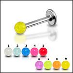 316l stainless steel labret with uv balls,body piercing jewelry,fashion jewelry,lip rings,labret pie