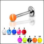 316l stainless steel labret with uv balls,body piercing jewelry,fashion jewelry,lip rings,labret pie