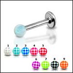 316l stainless steel labret with uv balls,body piercing jewelry,fashion jewelry,lip rings,labret pie