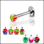 316l stainless steel labret with uv balls,body piercing jewelry,fashion jewelry,lip rings,labret pie