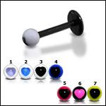 UV acrylic labret with balls,body piercing jewelry,fashion jewelry,lip rings,labret piercing