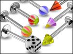 316l stainless steel labret with uv balls,body piercing jewelry,fashion jewelry,lip rings,labret pie