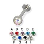 316l stainless steel labret with cz stone,body piercing jewelry,fashion jewelry,lip rings,labret pie