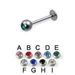 316l stainless steel labret with cz stone,body piercing jewelry,fashion jewelry,lip rings,labret pie