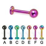 Anodized 316l stainless steel labret with balls,body piercing jewelry,fashion jewelry,lip rings,labr