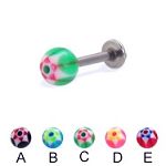 316l stainless steel labret with uv balls,body piercing jewelry,fashion jewelry,lip rings,labret pie