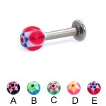 316l stainless steel labret with uv balls,body piercing jewelry,fashion jewelry,lip rings,labret pie