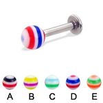 316l stainless steel labret with uv balls,body piercing jewelry,fashion jewelry,lip rings,labret pie