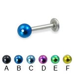 316l stainless steel labret with uv balls,body piercing jewelry,fashion jewelry,lip rings,labret pie