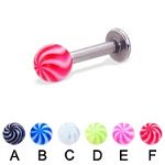 316l stainless steel labret with uv balls,body piercing jewelry,fashion jewelry,lip rings,labret pie