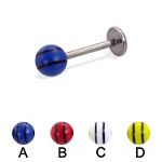 316l stainless steel labret with uv balls,body piercing jewelry,fashion jewelry,lip rings,labret pie