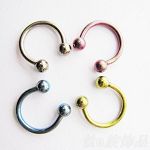 Anodized 316l surgical steel horseshoe circular barbells with balls, body piercing jewelry, CBB pier