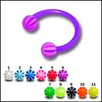 UV acrylic horseshoe circular barbells with balls, body piercing jewelry, CBB piercing, circular bar