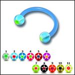 UV acrylic horseshoe circular barbells with balls, body piercing jewelry, CBB piercing, circular bar