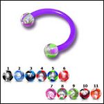 UV acrylic horseshoe circular barbells with balls, body piercing jewelry, CBB piercing, circular bar