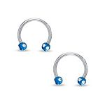 316l surgical steel horseshoe circular barbells with cz stone balls, body piercing jewelry, CBB pier