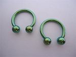 Anodized 316l surgical steel horseshoe circular barbells with balls, body piercing jewelry, CBB pier