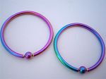 Anodized 316l surgical steel captive with steel bead rings,BCR rings,body piercing jewelry, fashion 