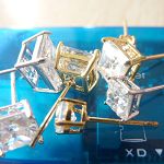 pricess cut,square cubic zircon stud earrings,cz stud earrings,earrings,fashion earrings,new fashion