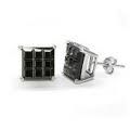 black cubic square cubic zircon stud earrings,grid square cubic zircon stud earrings,cz stud earring