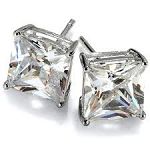 pricess cut,square cubic zircon stud earrings,grid square cubic zircon stud earrings,cz stud earring