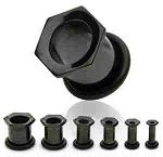 Anodized Hexagon 316l stainless steel screw on flesh tunnel