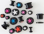 UV acrylic Logo picture flesh tunnel, ear plugs