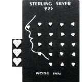 Heart CZ Sterling Silver Nose Studs Details