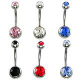 Double Gem Belly Rings 5+8mm Details