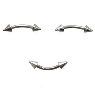 Steel Spike Eyebrow Rings Details