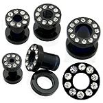 CZ stone 316l stainless steel flesh tunnel, cz jewelry ear plugs Details
