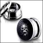 Anodized Externally thread logo picture 316l stainless steel screw on flesh tunnel,ear plugs,ear tap Details