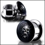 Anodized Internally thread logo picture 316l stainless steel screw on flesh tunnel,ear plugs,ear tap Details