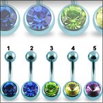 Anodized 316l stainless steel belly rings with cz stone, belly bars,navel ring,belly button rings,bo Details