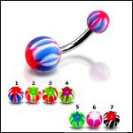 316l stainless steel belly rings with UV balls, belly bars,navel ring,belly button rings,body pierci Details