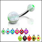 316l stainless steel belly rings with fancy collection UV balls, belly bars,navel ring,belly button  Details