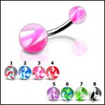 316l stainless steel belly rings with fancy collection UV balls, belly bars,navel ring,belly button  Details