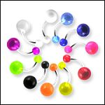 316l stainless steel belly rings with fancy collection UV balls, belly bars,navel ring,belly button  Details