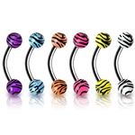 316l stainless steel eyebrow bananna with uv balls,curved barbell,eyebrow rings,barbells Details