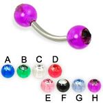 316l stainless steel eyebrow bananna with uv balls,curved barbell,eyebrow rings,barbells Details