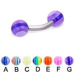 316l stainless steel eyebrow bananna with uv balls,curved barbell,eyebrow rings,barbells Details