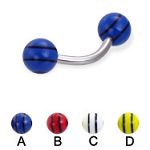 316l stainless steel eyebrow bananna with uv balls,curved barbell,eyebrow rings,barbells Details